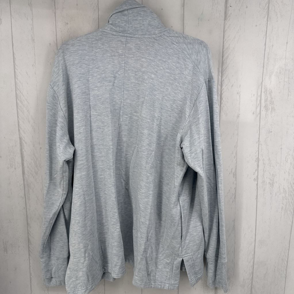 L marled open front cardi
