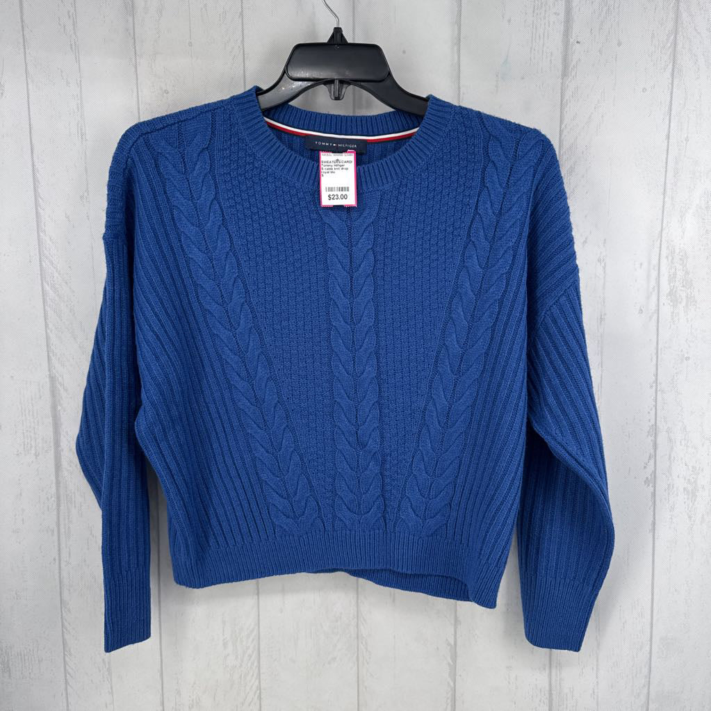 S cable knit drop shoulder sweater
