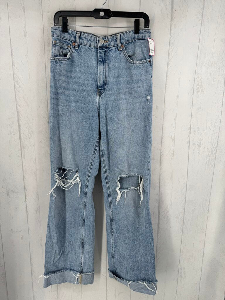 8 cuffed wide leg jean