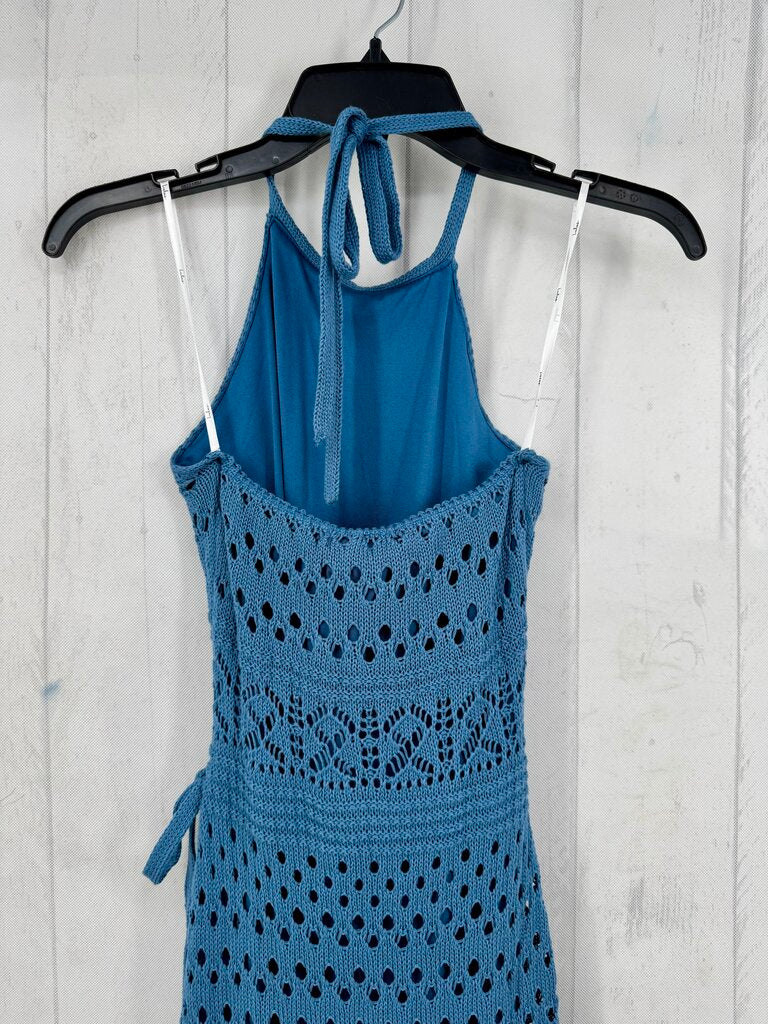 S crochet slvls wrap dress