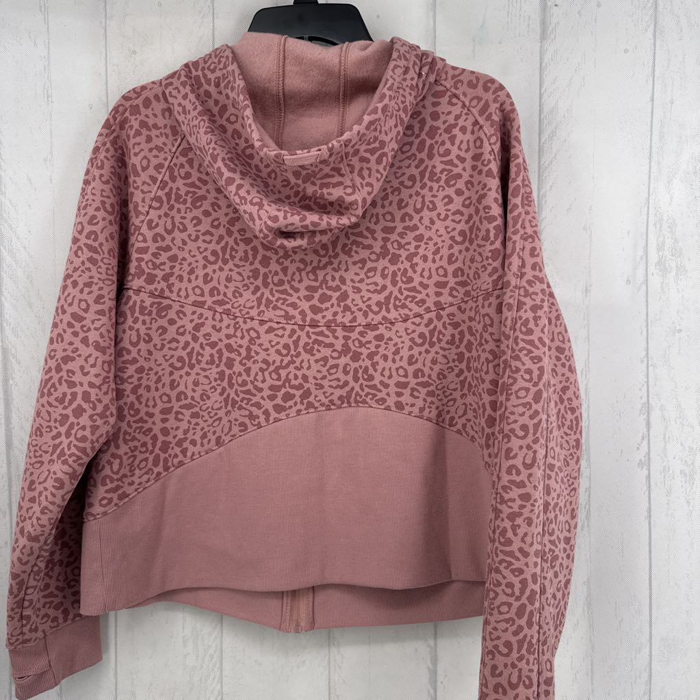 R40 Lp animal print zip-up hoodie