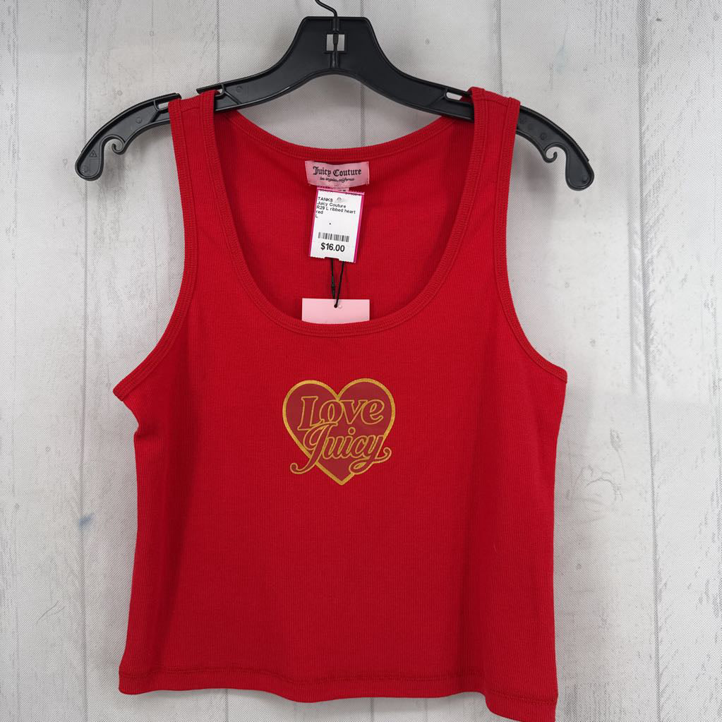 R29 L ribbed heart logo tank