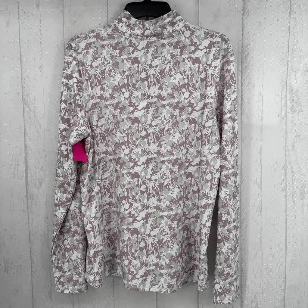 XL flo print quarter zip l/s pullover