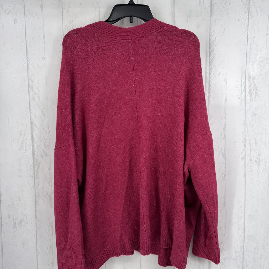 XL speckled open front cardi
