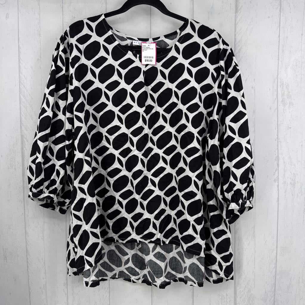 1X printed 3/4 slv top