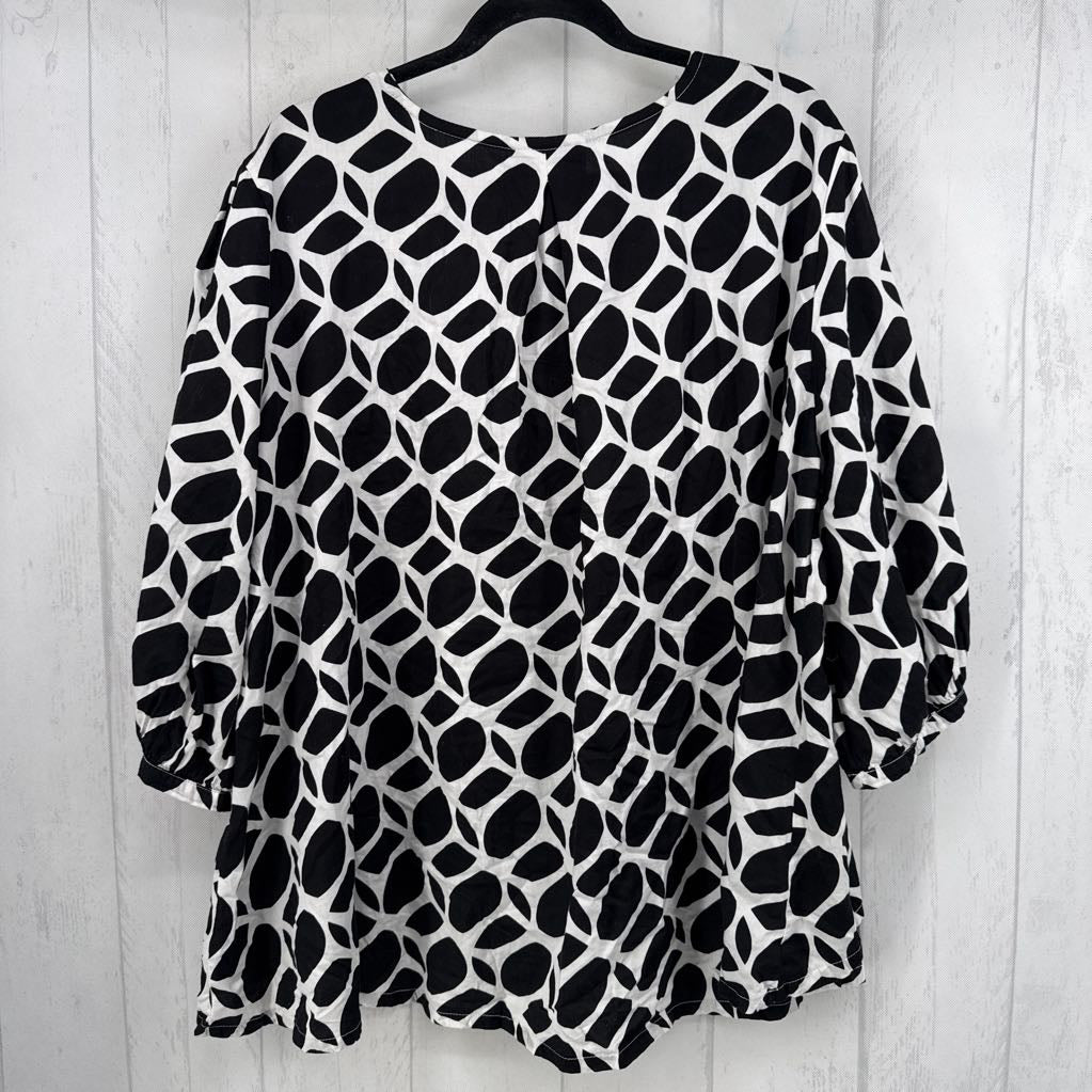 1X printed 3/4 slv top