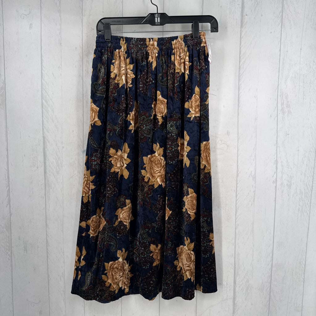 M flo print velvet skirt