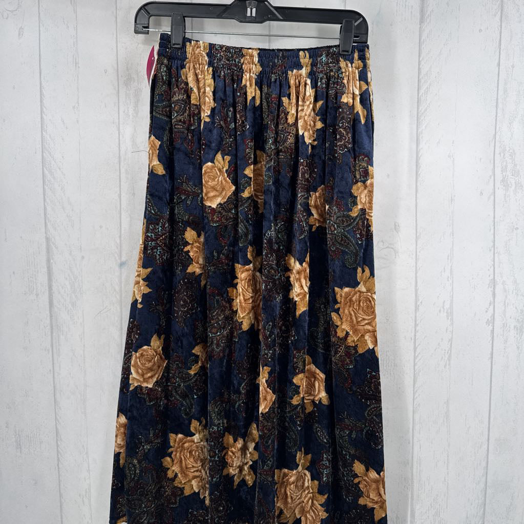 M flo print velvet skirt