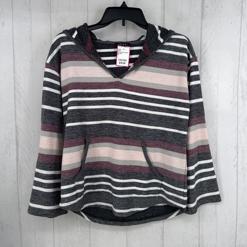 Sp striped hooded l/s pullover