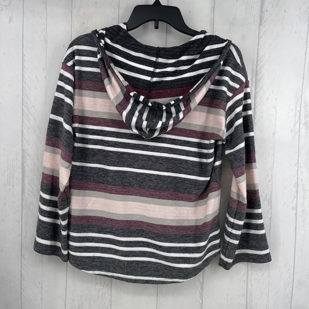 Sp striped hooded l/s pullover