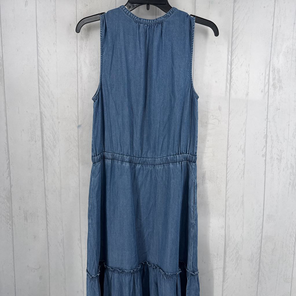 S denim tiered slvls dress