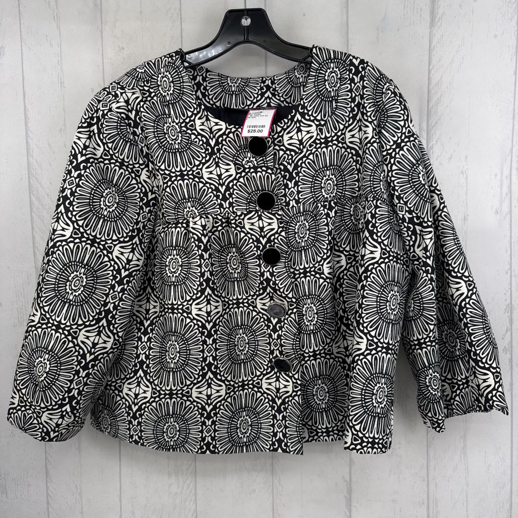 L flo print 3/4 slv jacket