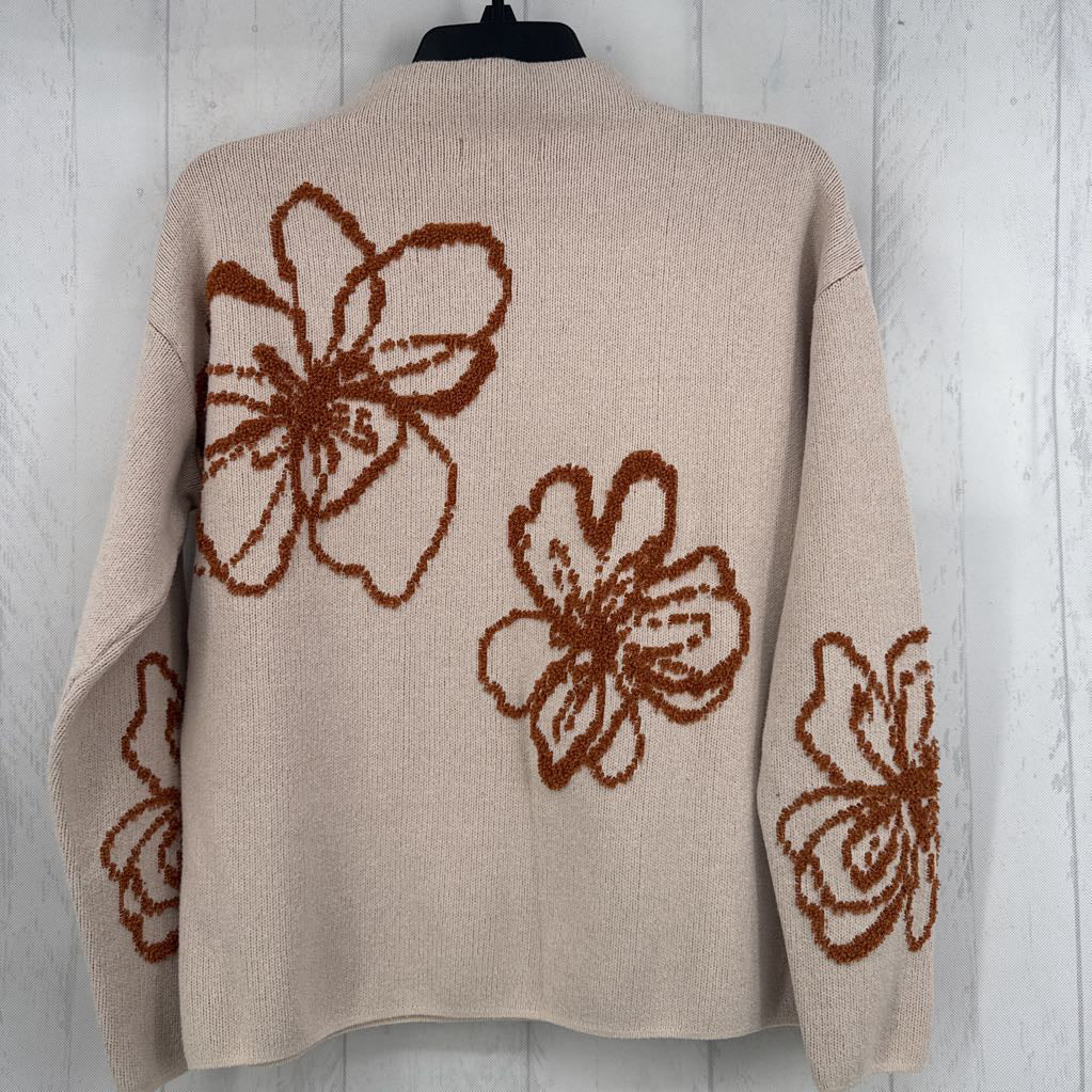 M flo embroidered mock neck sweater