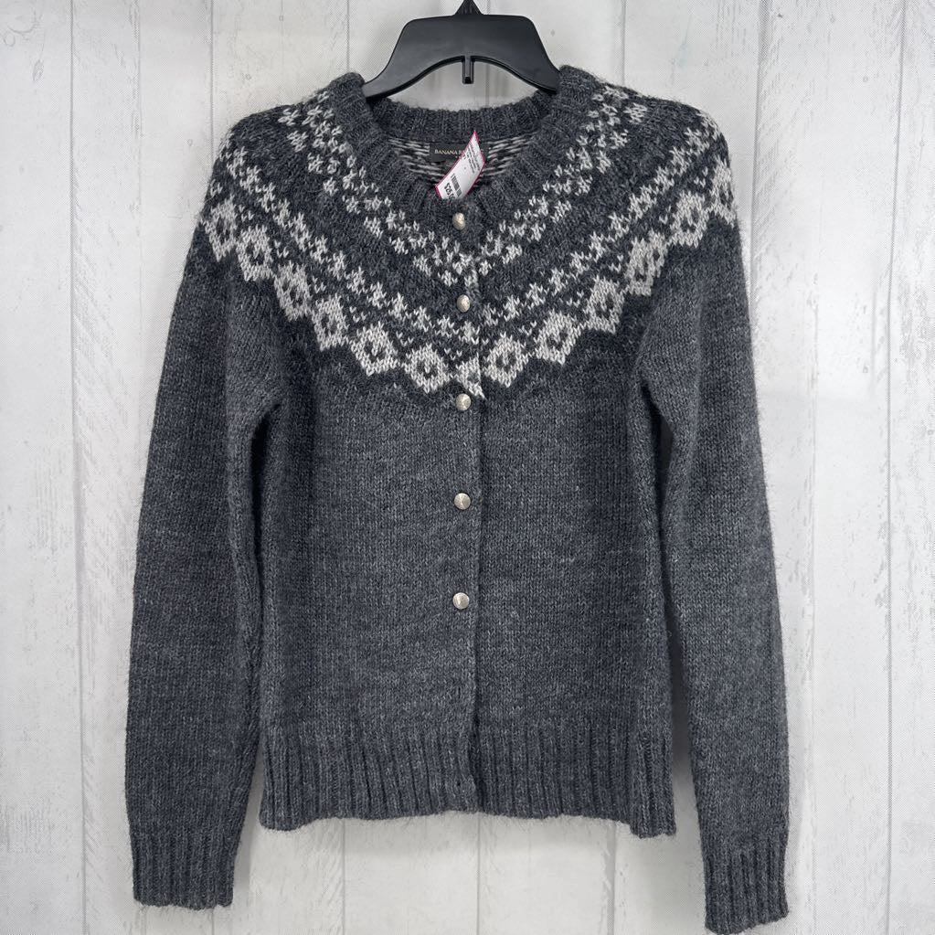 L fair isle button down cardi