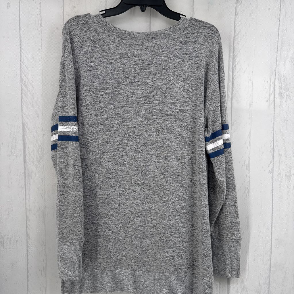 L marled v-neck l/s top