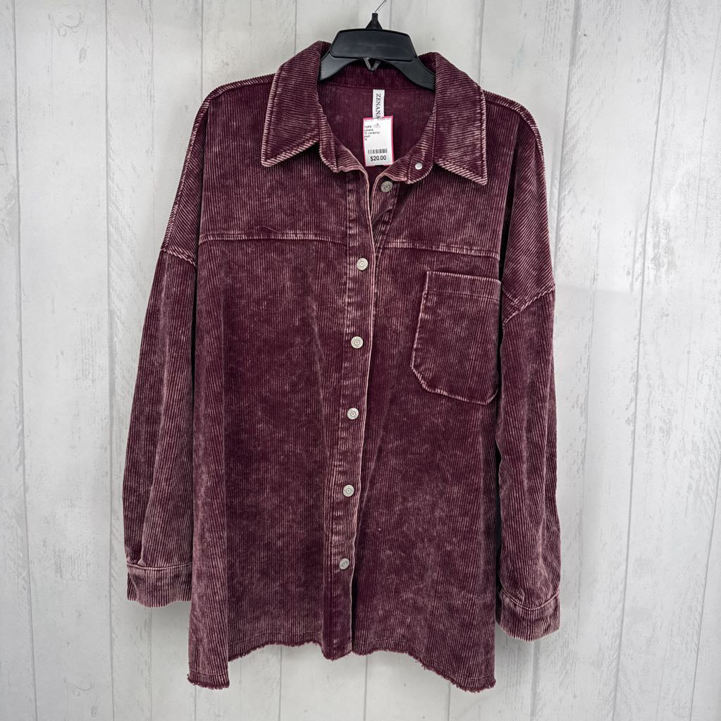 1X corduroy shacket
