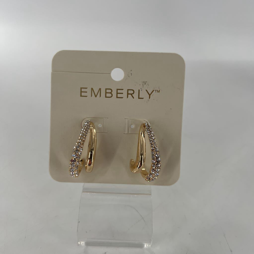gold tone cz earrings