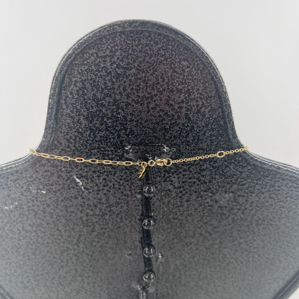 9" gold tone cz station necklace