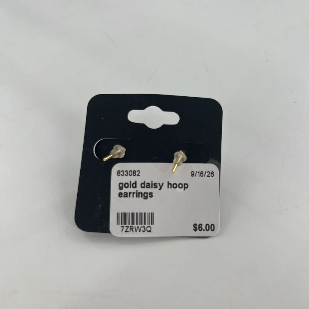 gold daisy hoop earrings