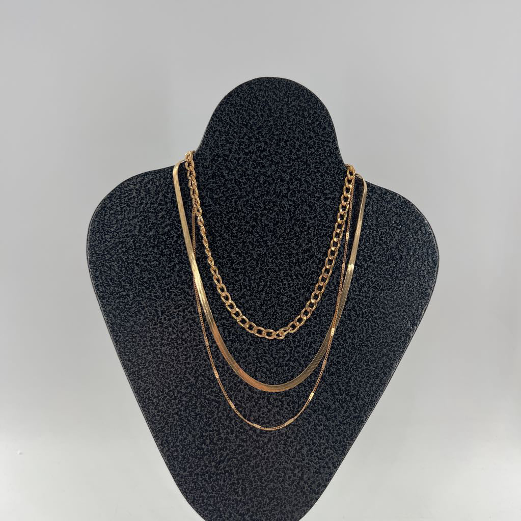 10" gold tone multi-chain necklace