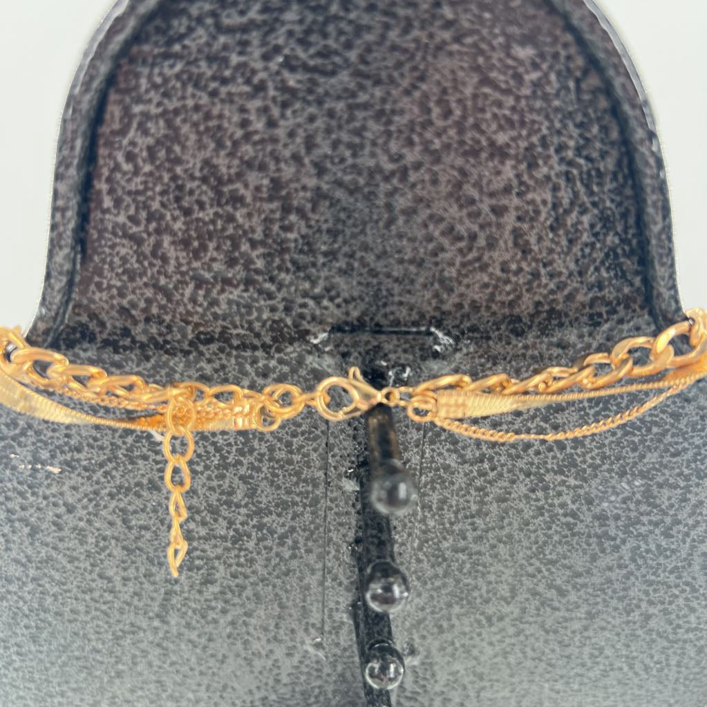 10" gold tone multi-chain necklace