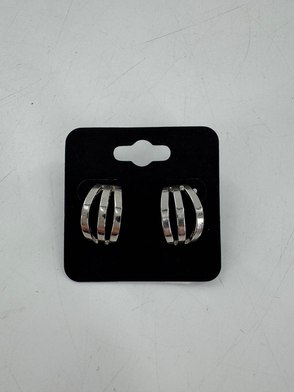 silver triple hoop earringsa