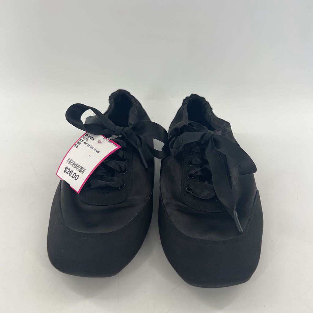 9.5 satin lace-up flats
