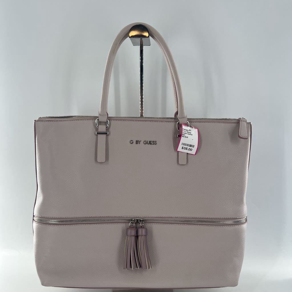 vegan leather tassel zip tote bag