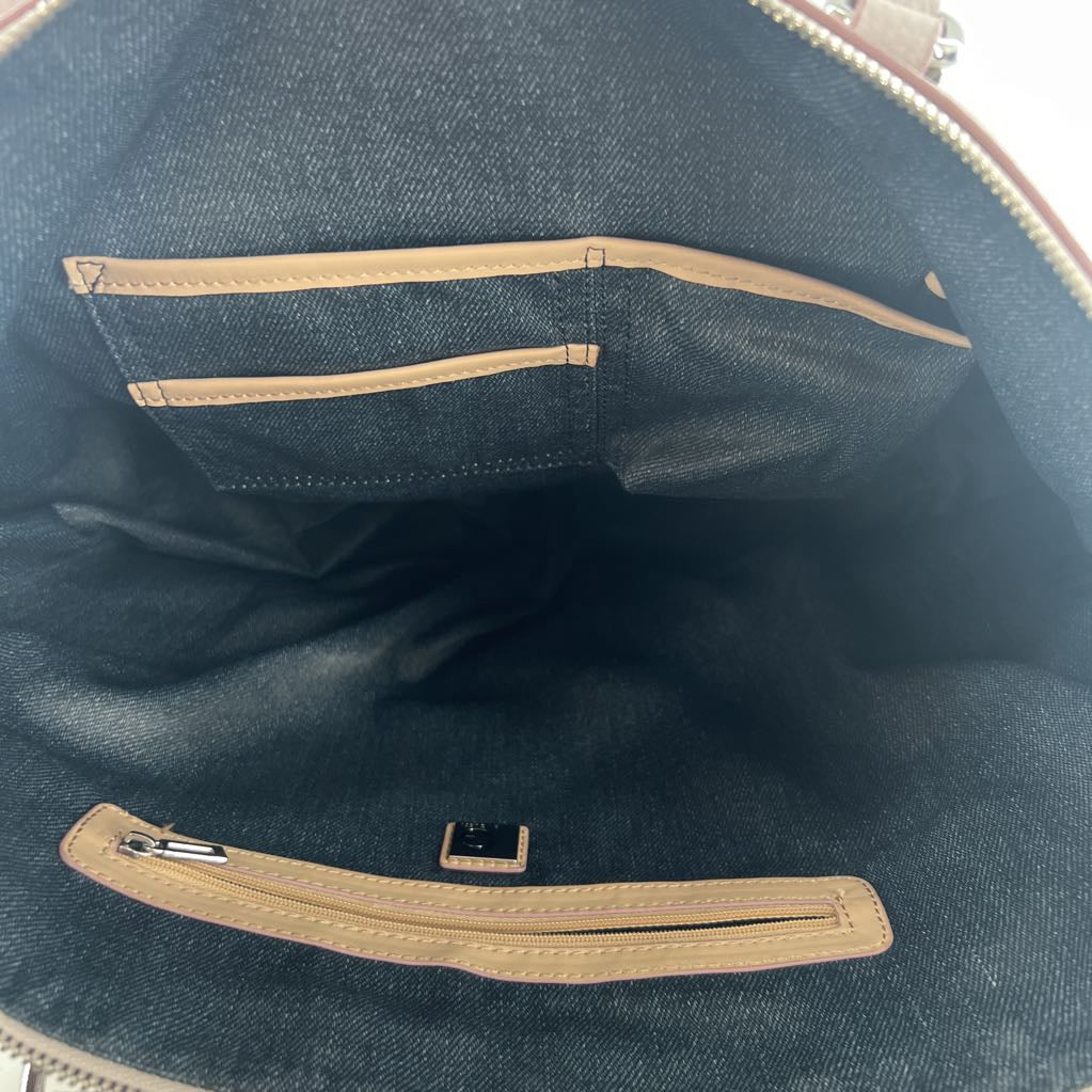 vegan leather tassel zip tote bag