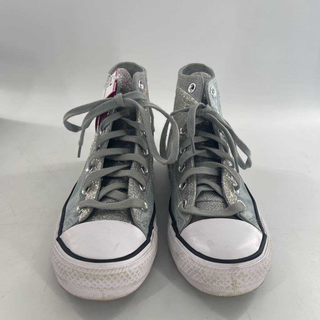6 glitter lace-up hi top sneaker