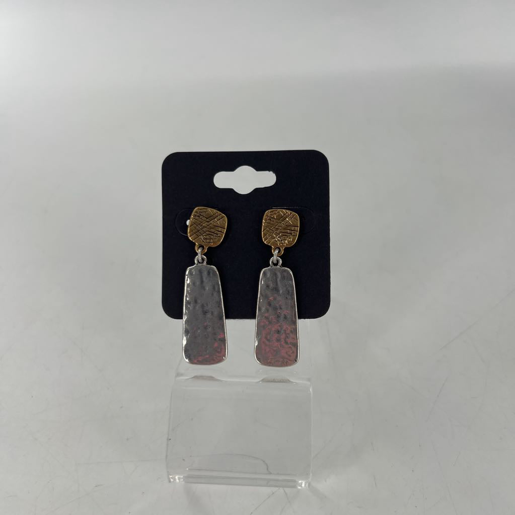 two-tone dangle earrings
