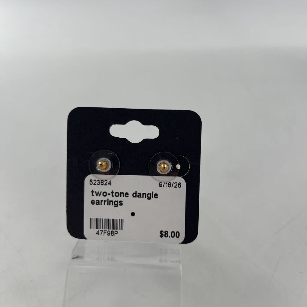 two-tone dangle earrings