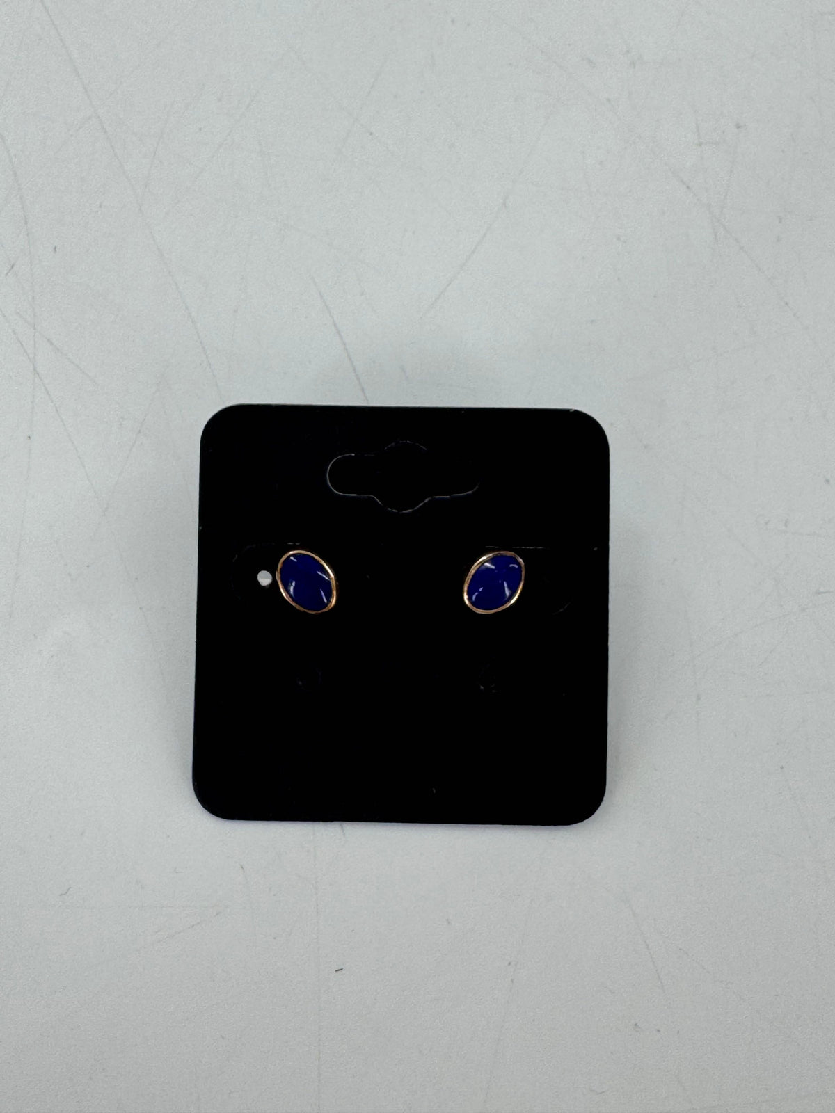 gold & blue stone post earrings