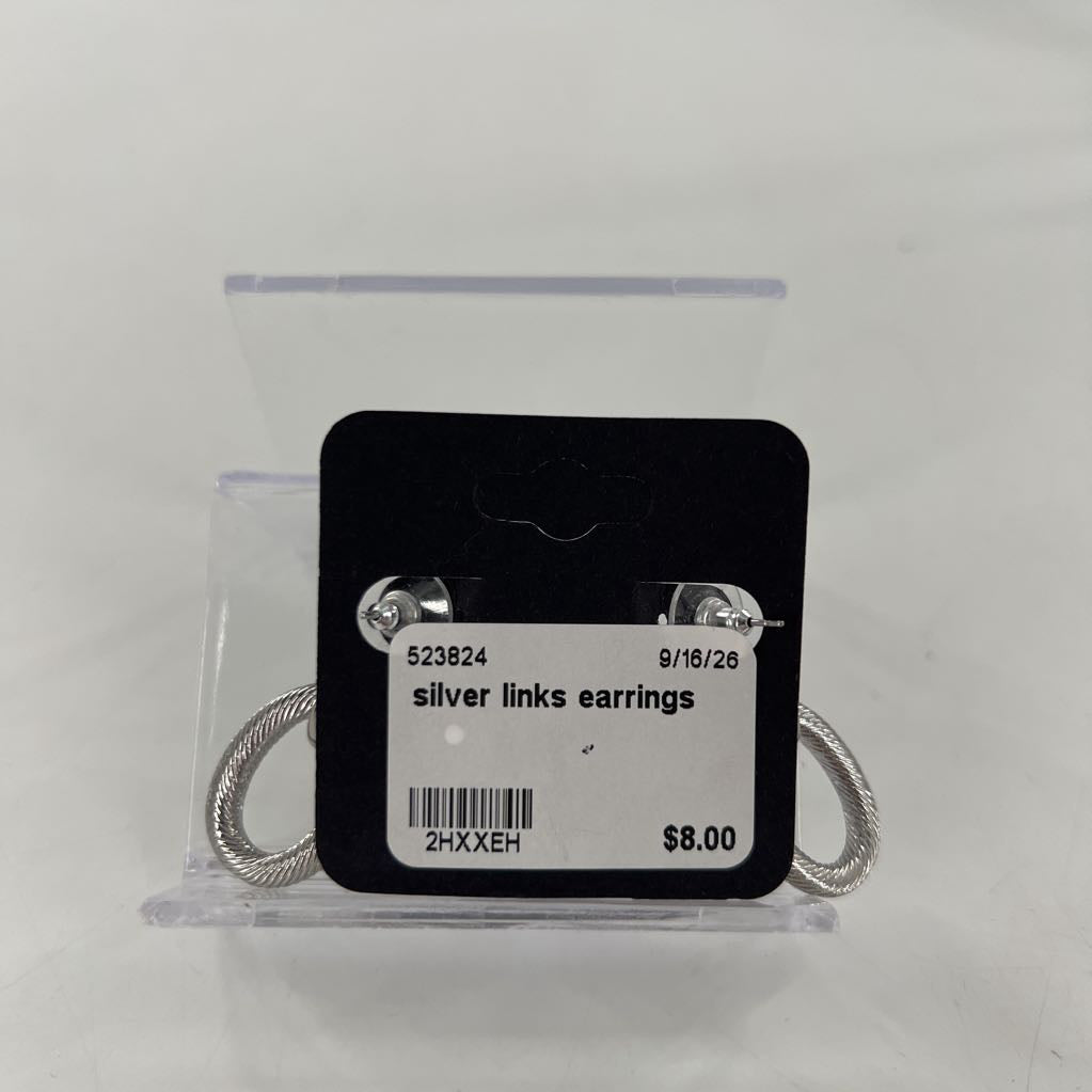 silver links earrings