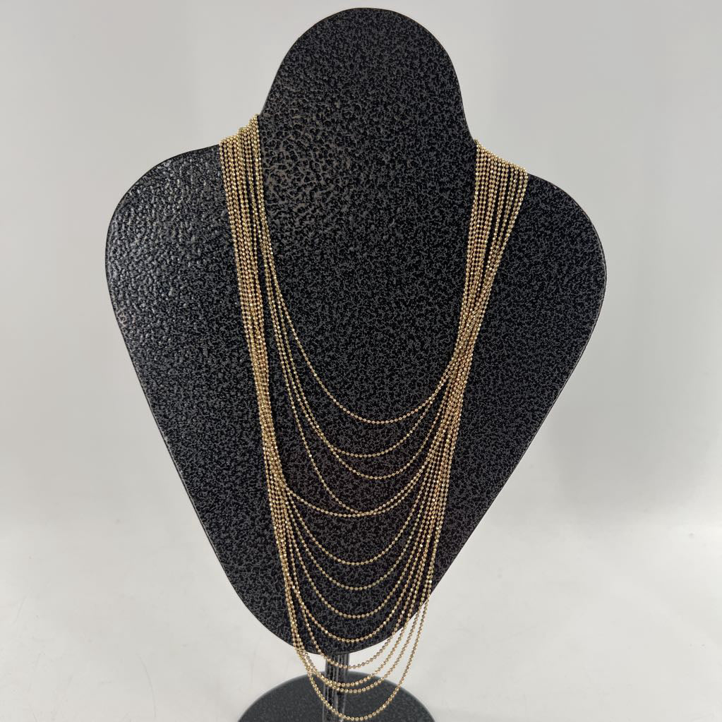 12" gold tone multi-layer necklace
