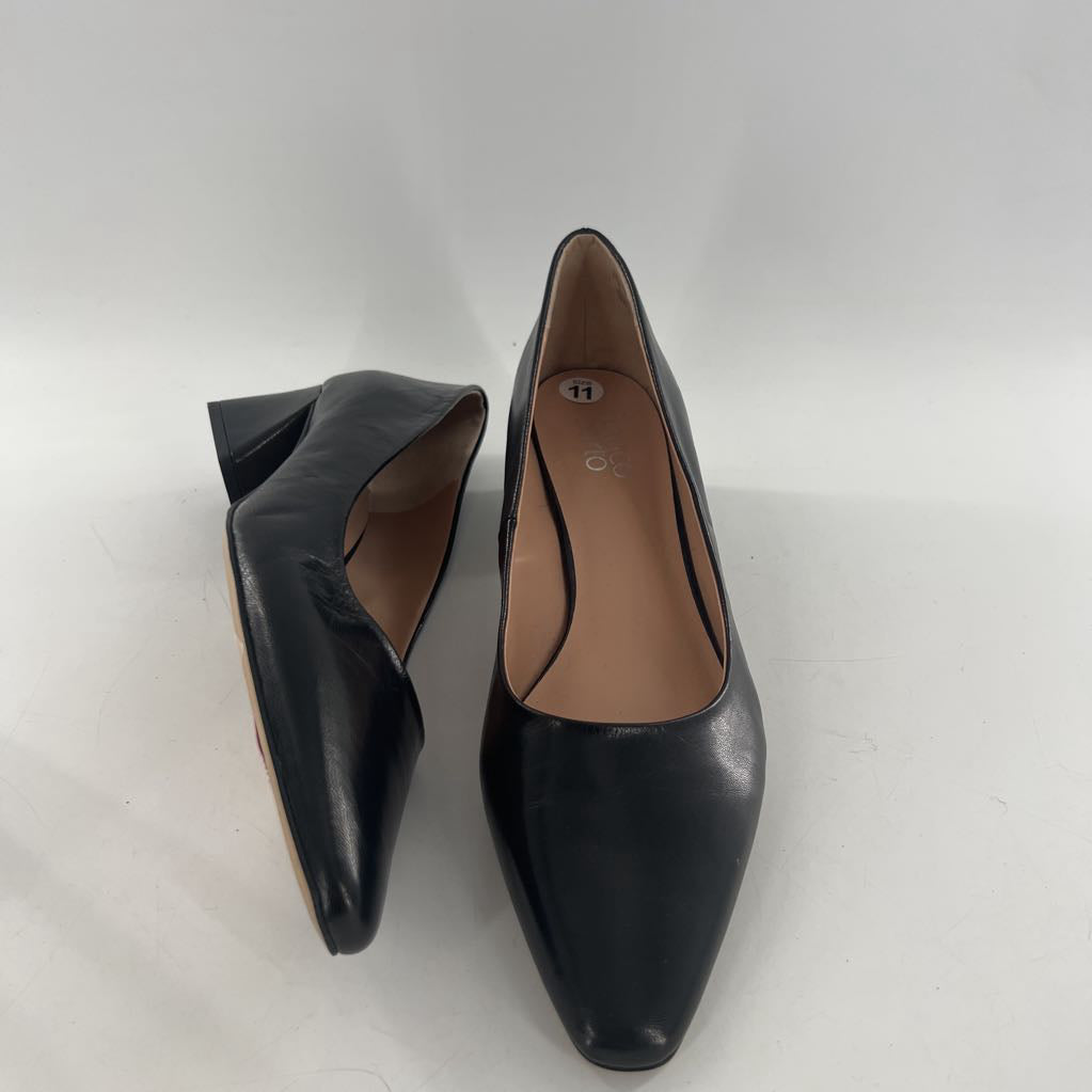 11 leather low heel pumps