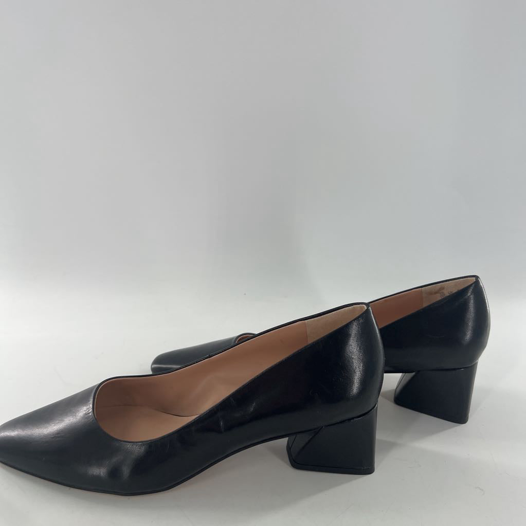 11 leather low heel pumps