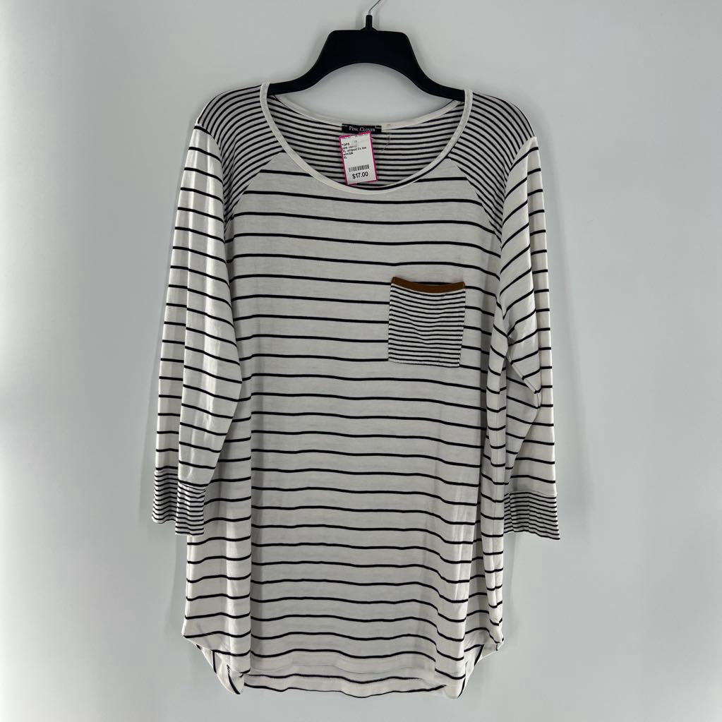 XL striped l/s tee