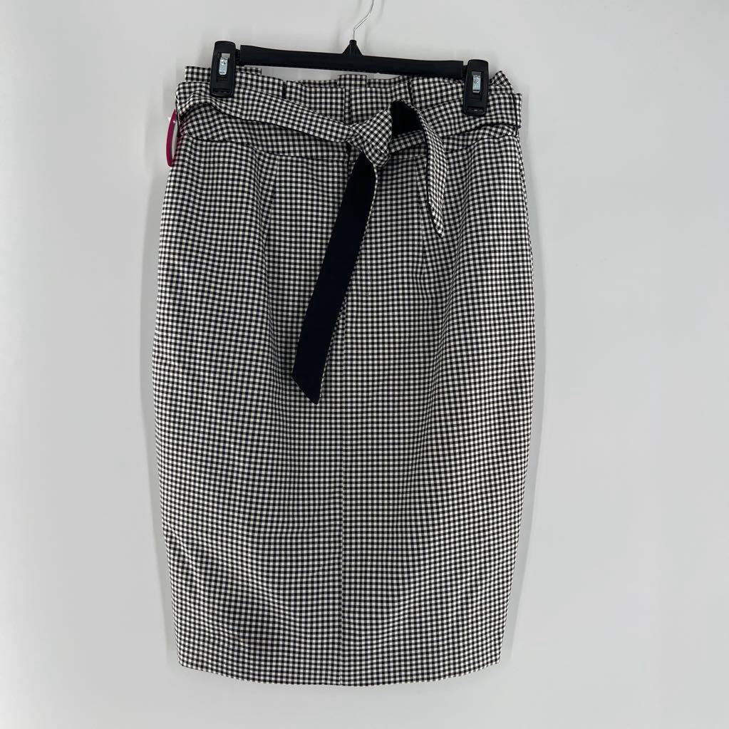 4 gingham belted skirt