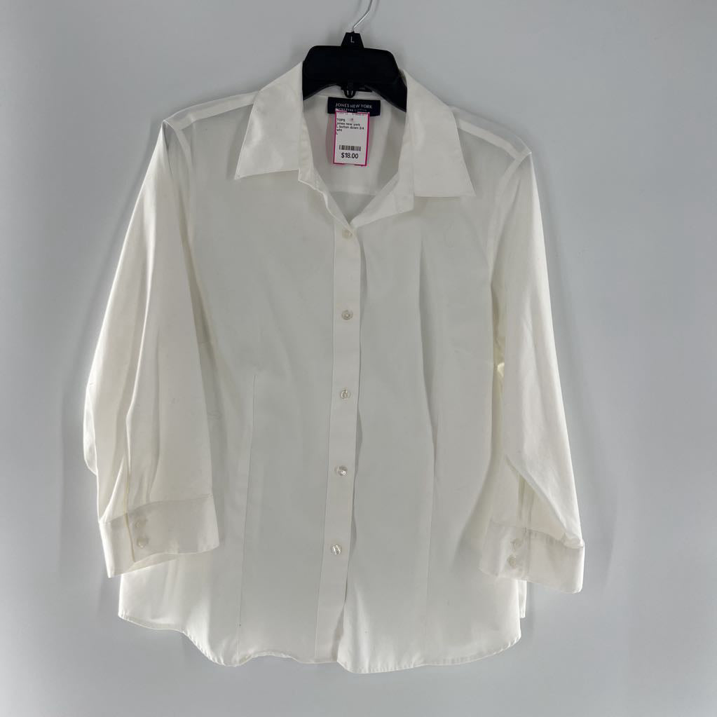 L button down 3/4 slv top