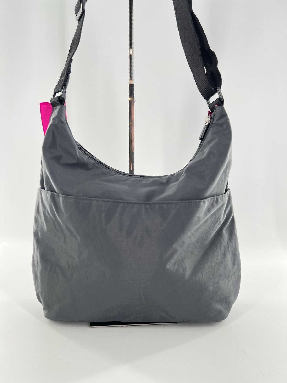 nylon top zip crossbody w/ 2 front pockets