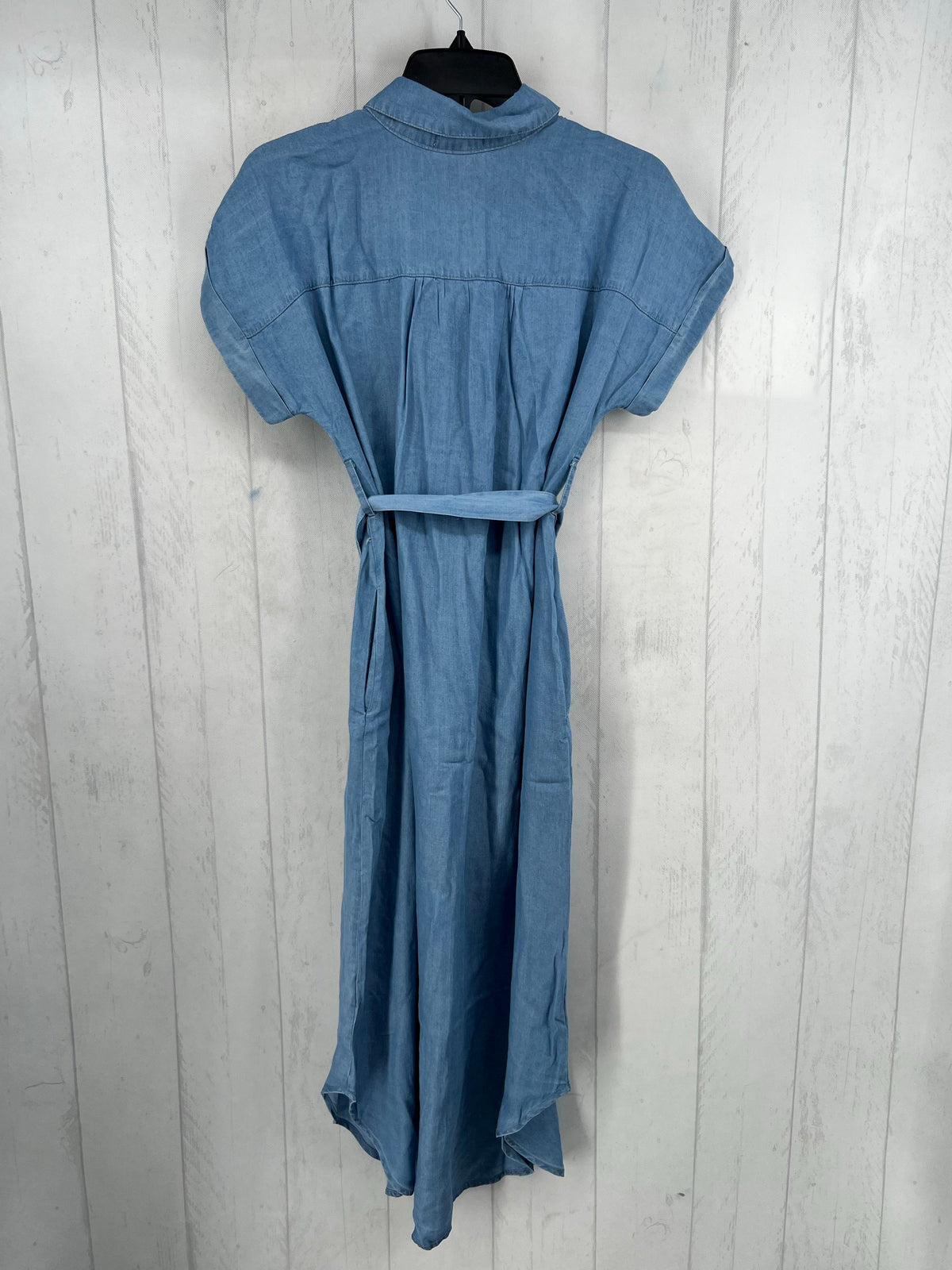 S denim button down s/s belted dress