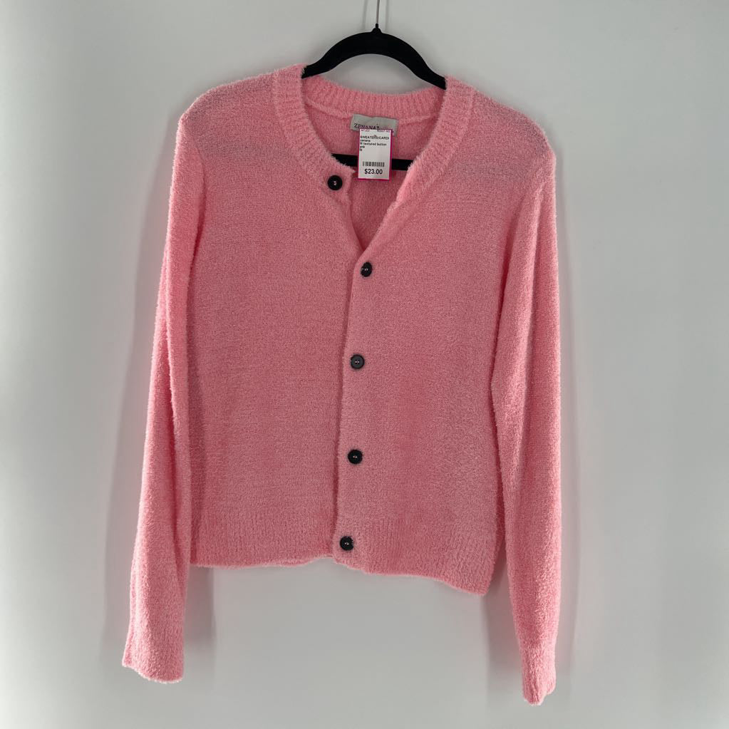 M textured button down cardi
