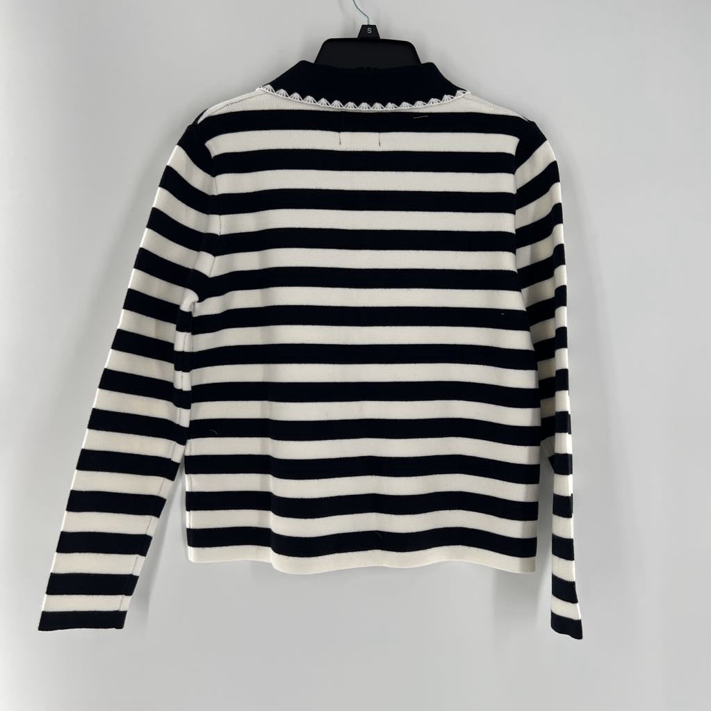 S striped button down cardi