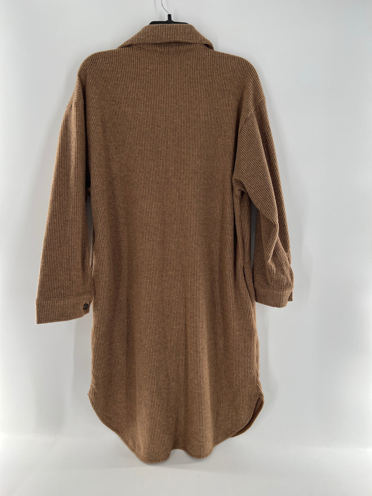 S ribbed button down l/s duster