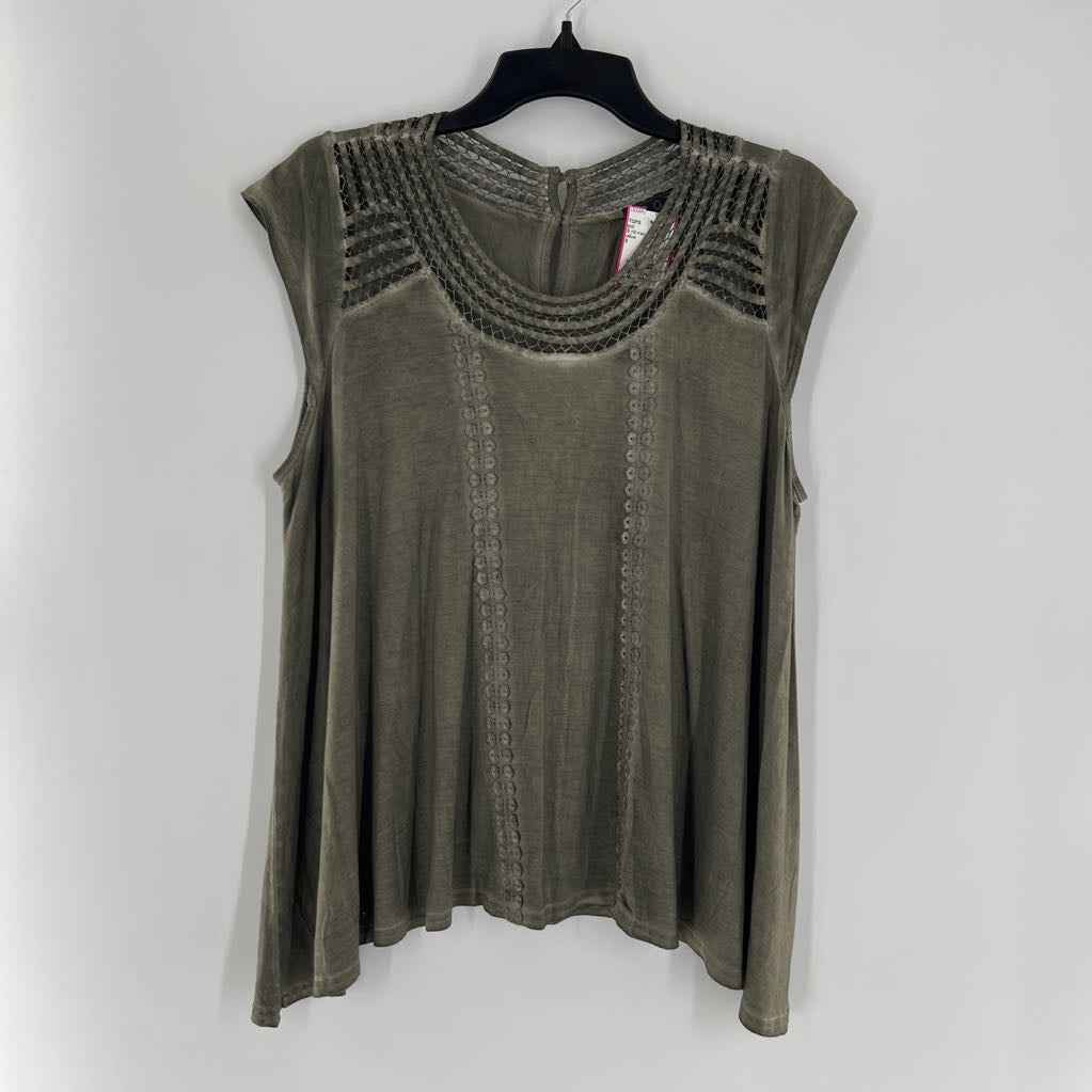 S ric-rac trim cap slv swing top