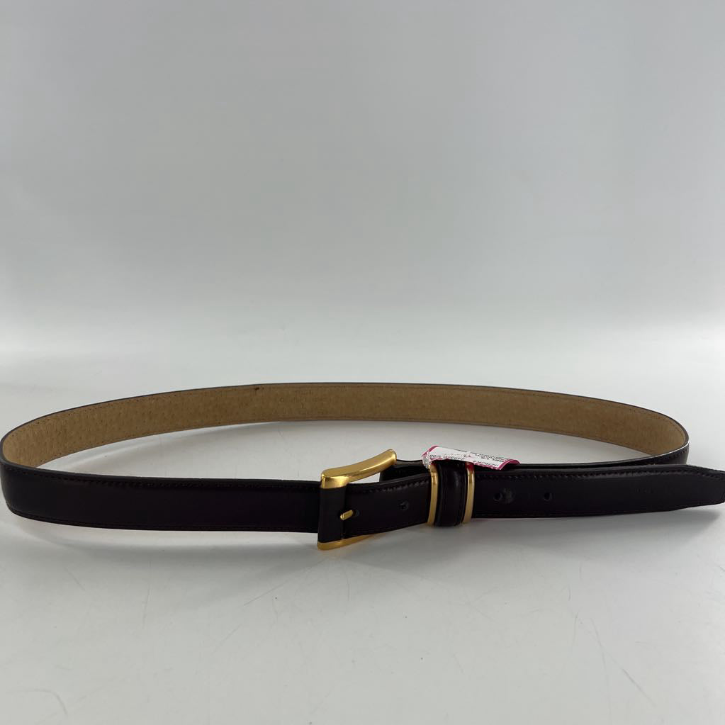 L brown leather belt