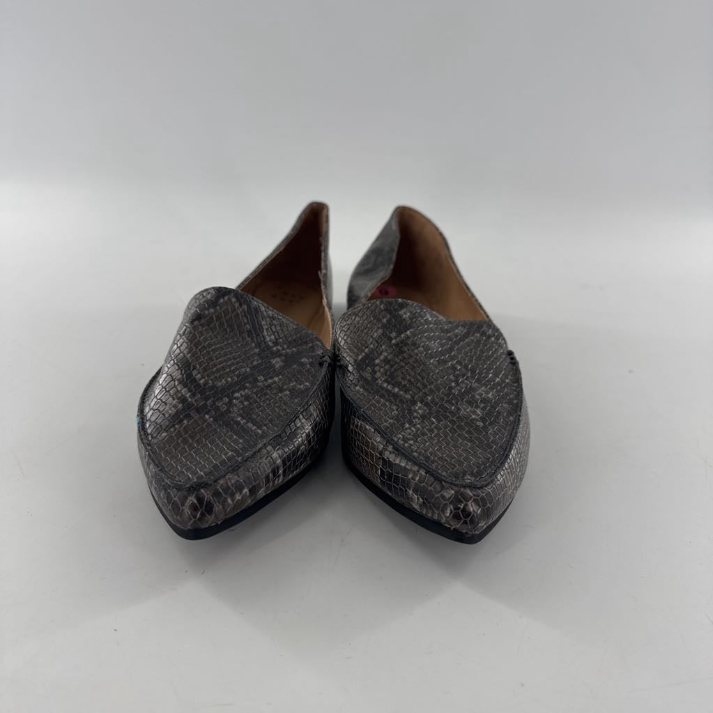 9 python embossed slip-on flats