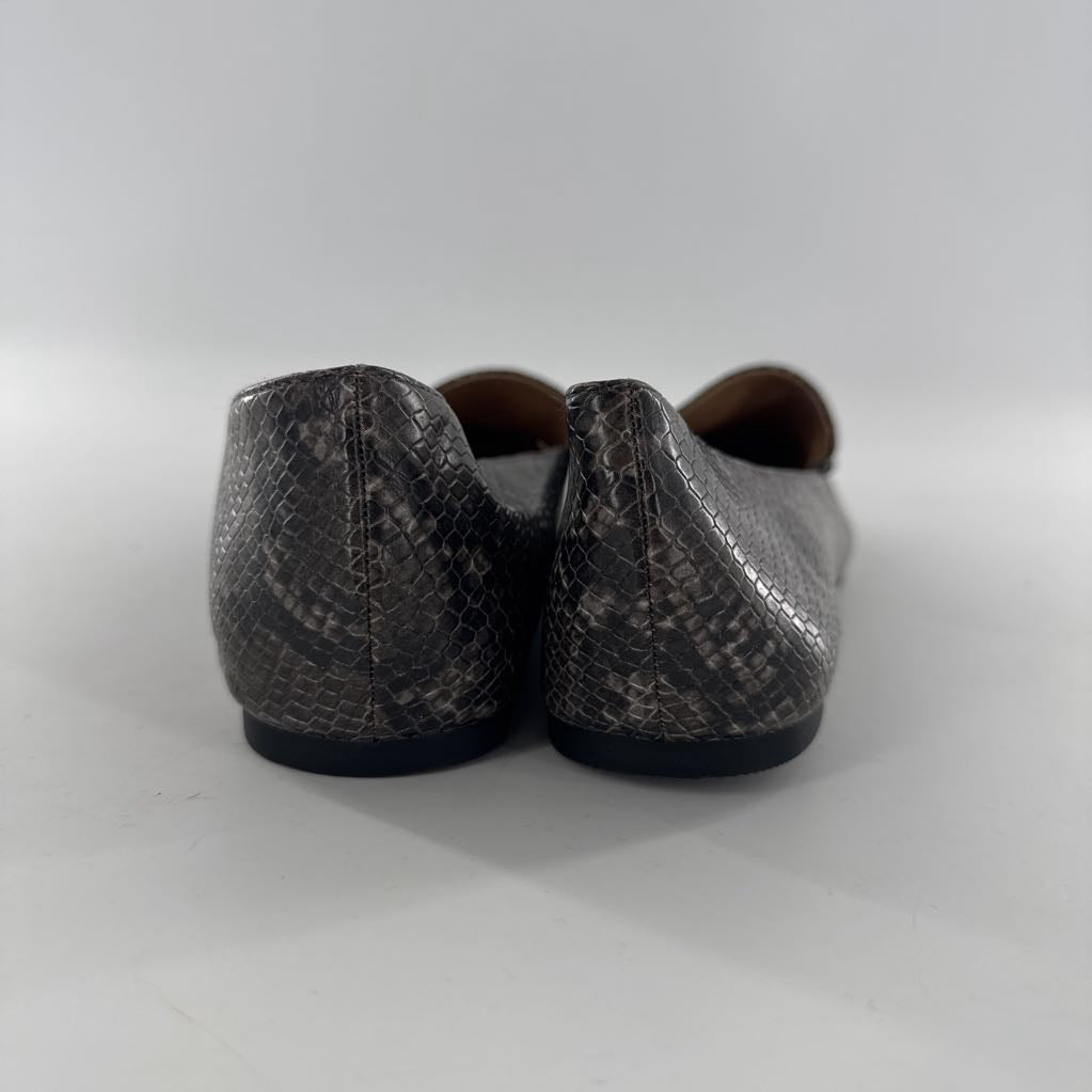 9 python embossed slip-on flats