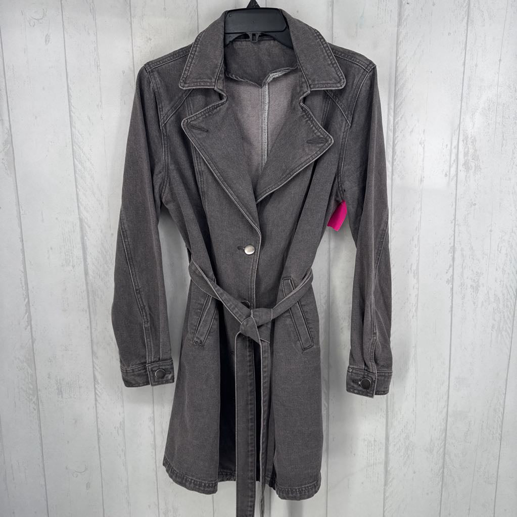 M belted denim jacket